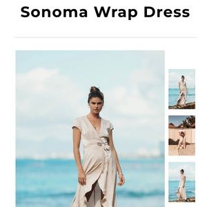 XIX Palms Sonoma Wrap Dress size 4 Shimmery Taupe